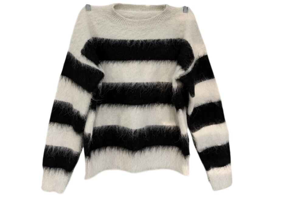 ESMAEE Frost Striped Crewneck Sweater Alpaca Blend S 4 6